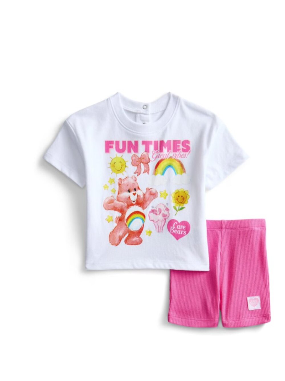 Care Bears Baby Girls Graphic Tee & Bike Shorts Set (3-6M)